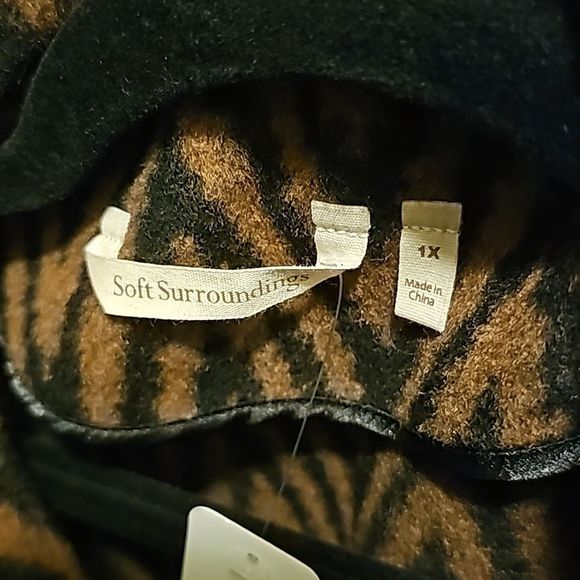 SOLD!! SOFT SURROUNDINGS Chevron Print Duster Jacket - Size 1X - Picture 3 of 5